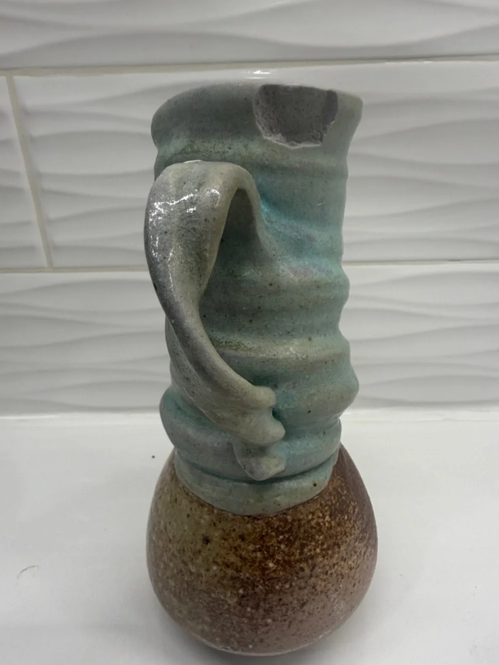 Vintage Liz Bryant Signed Studio Pottery Sculptural Pitcher – 2000